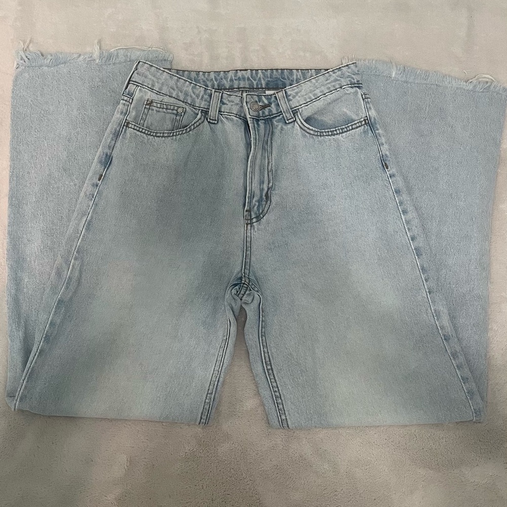 H&M light blue wide leg jeans